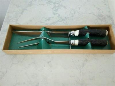 Coltello e forcone in acciaio per arrosto - Foto 4