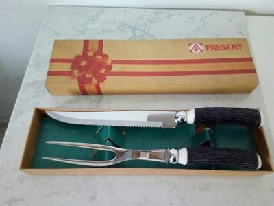 Coltello e forcone in acciaio per arrosto - Foto 3